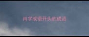 肖字成语开头的成语