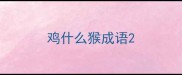 鸡什么猴成语