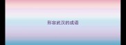 形容武汉的成语