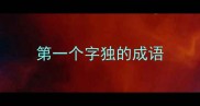 第一个字独的成语
