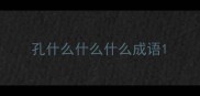 孔什么什么什么成语