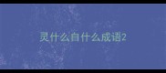 灵什么自什么成语