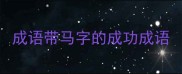 成语带马字的成功成语