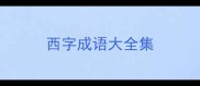 西字成语大全集