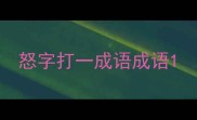 怒字打一成语成语