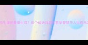 鸡生蛋还是蛋生鸡这个成语背后的哲学智慧与人生启示