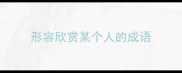 形容欣赏某个人的成语