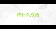 诗什么成语