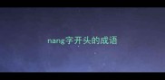 nang字开头的成语