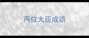两位大臣成语
