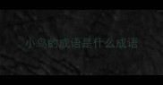 小鸟的成语是什么成语