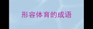 形容体育的成语