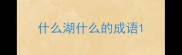 什么湖什么的成语