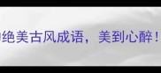 10个形容果汁的绝美古风成语美到心醉小仙女必看