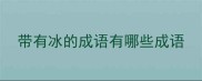 带有冰的成语有哪些成语