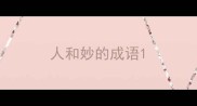 人和妙的成语