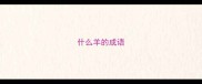 什么羊的成语
