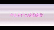 什么云什么成语成语