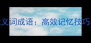 13个易混淆近义词成语高效记忆技巧与常见误区全
