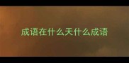成语在什么天什么成语