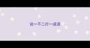 说一不二打一成语