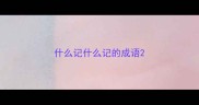 什么记什么记的成语