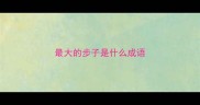 最大的步子是什么成语