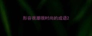 形容很潮很时尚的成语
