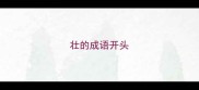 壮的成语开头