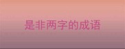 是非两字的成语