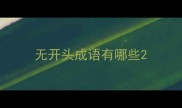 无开头成语有哪些