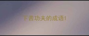 下苦功夫的成语