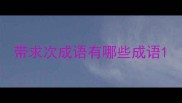 带求次成语有哪些成语