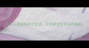 蒸日三成语高效记忆法三字诀全文及运用指南