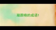 凝跟晓的成语