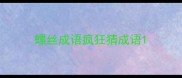 螺丝成语疯狂猜成语