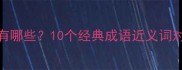 相同含义的成语有哪些10个经典成语近义词对照表附用法
