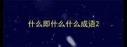 什么即什么什么成语