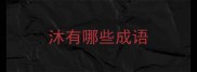 沐有哪些成语
