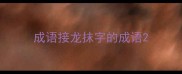成语接龙抹字的成语