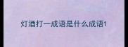 灯酒打一成语是什么成语