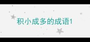 积小成多的成语