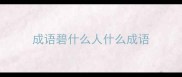 成语碧什么人什么成语