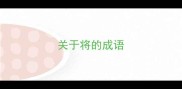 关于将的成语