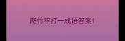 爬竹竿打一成语答案