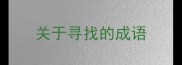 关于寻找的成语