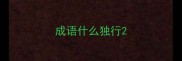 成语什么独行