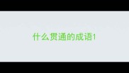 什么贯通的成语