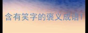 含有笑字的褒义成语