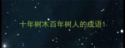 十年树木百年树人的成语